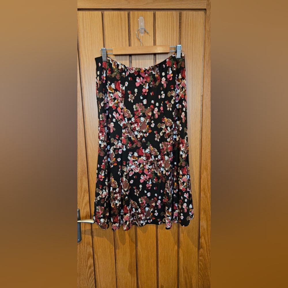 floral flowy midi skirt